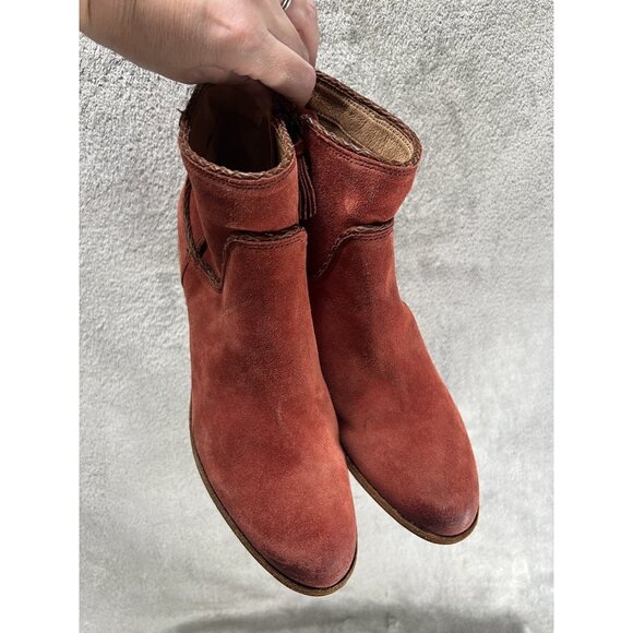 Sofft Shoes - Sofft Women’s 11 Taylie Spice Red Suede Leather Casual Zip Ankle Boots Cowboy